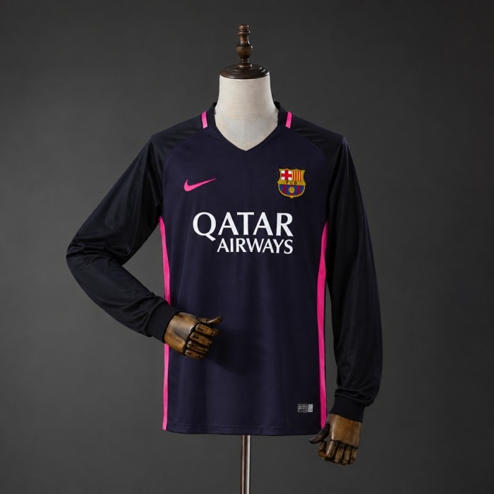 Barcelona Jersey 2016-2017 Away Long Sleeves Retro Football Kit Soccer shirt