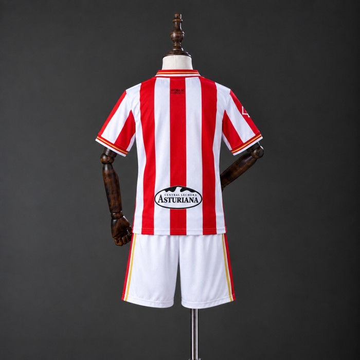 Kids Sporting Gijon Jersey 2026-2027 Home Football Kit Soccer Shirt