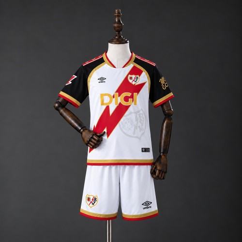 Kids Vallecano Jersey 2026-2027 Home Football Kit Soccer Shirt