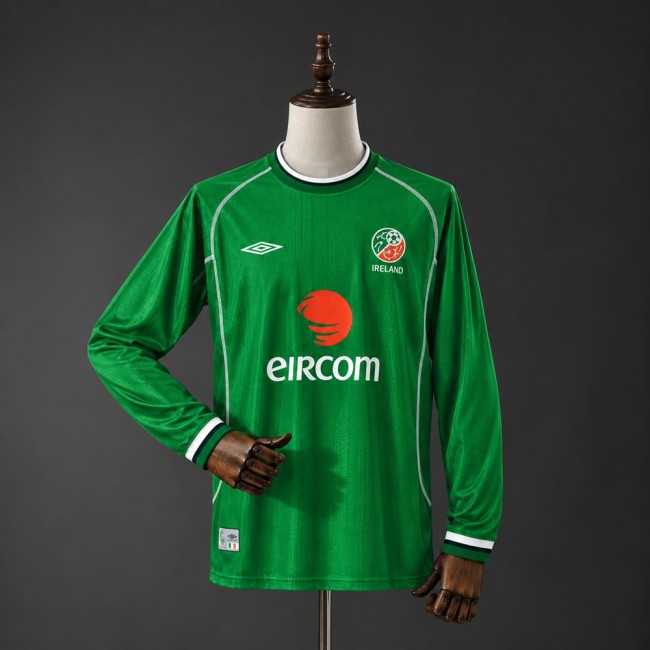 Ireland Jersey 2002 Home Long Sleeves Retro Football Kit Soccer Shirt
