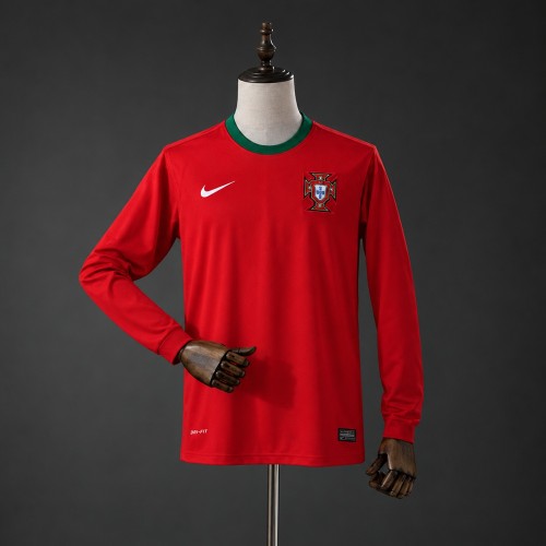Portugal Jersey 2012 Home Long Sleeves Retro Football Kit Soccer Shirt