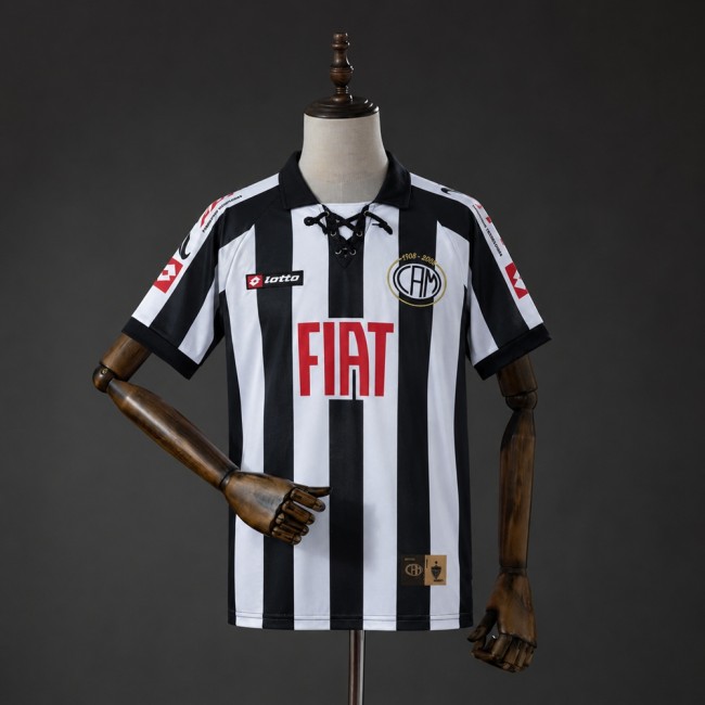 Mineiro Jersey 2008 Black White Retro Football Kit Soccer Shirt