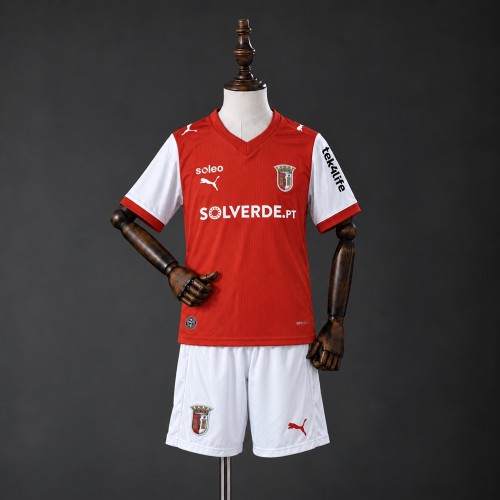 Kids Sporting Braga Jersey 2026-2027 Home Football Kit Soccer Shirt