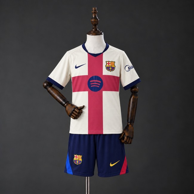 Kids Barcelona Jersey 2026-2027 Fourth Football Kit Soccer Shirt