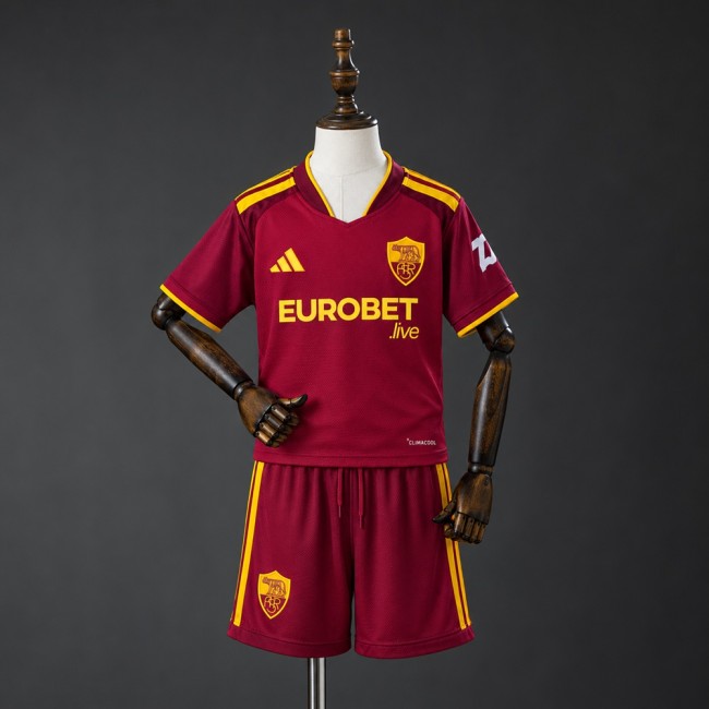 Kids Roma Jersey 2026-2027 Home Football Kit Soccer Shirt