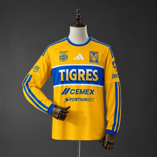 Tigres Jersey 2026-2027 Home Long Sleeves Football Kit Soccer Shirt