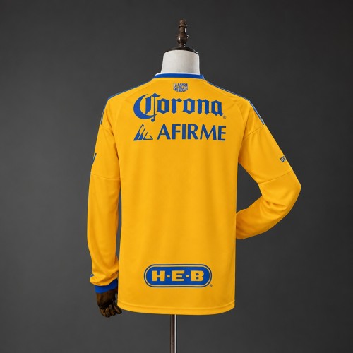 Tigres Jersey 2026-2027 Home Long Sleeves Football Kit Soccer Shirt