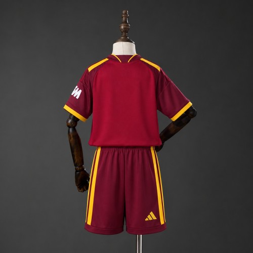 Kids Roma Jersey 2026-2027 Home Football Kit Soccer Shirt