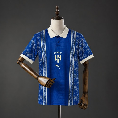 Al-Hilal Riyadh Jersey 2026-2027 Dark Blue Retro Polo Football Kit Soccer Shirt