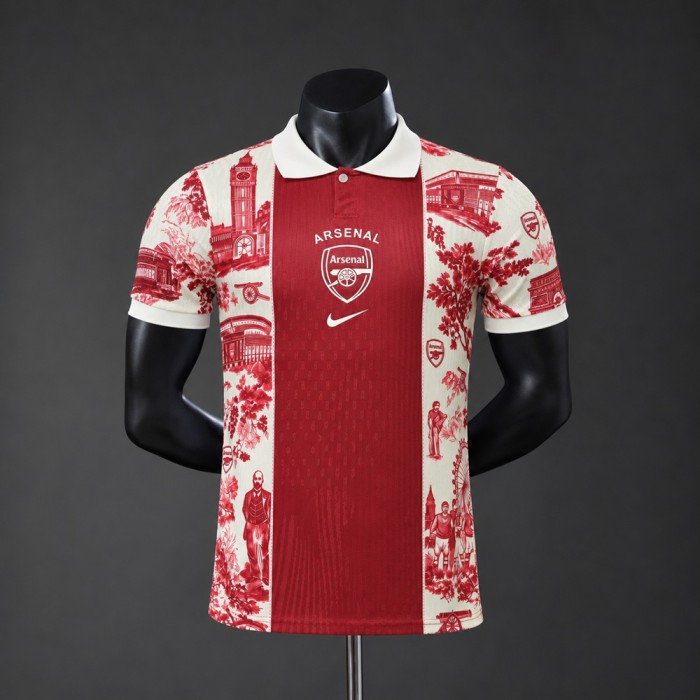 Player Version Arsenal Jersey 2026-2027 Red and White Polo Football Kit Soccer Shirt