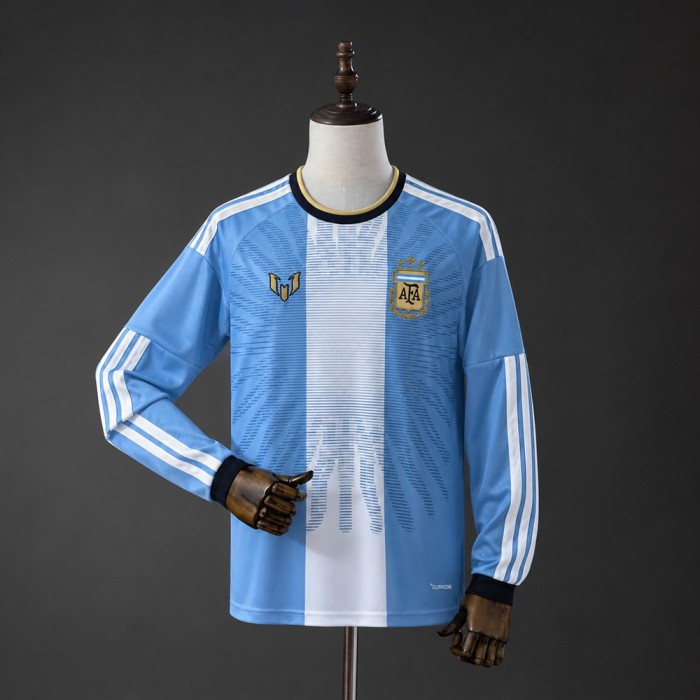 Argentina Jersey 2026 Blue White Long Sleeves Special Football Kit Soccer Shirt