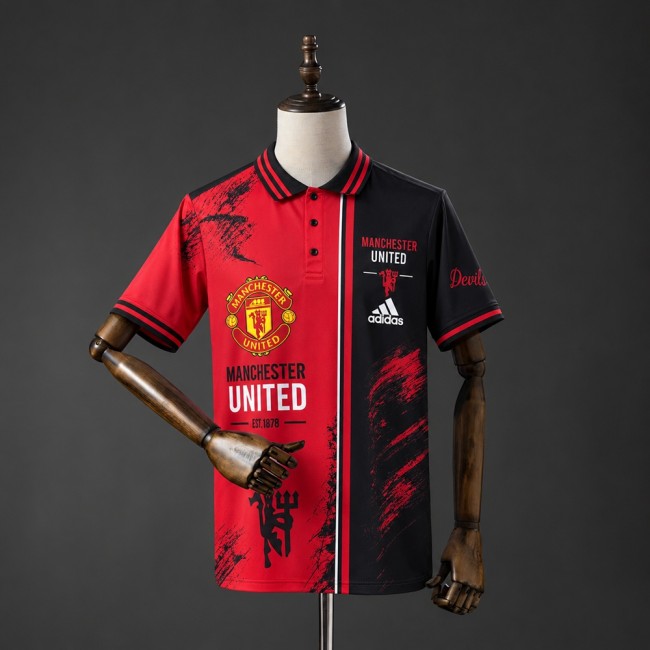 Man United Jersey 2026-2027 Black and Red Special Football Kit Soccer Shirt