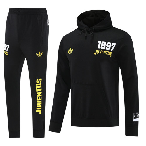 2025 Juventus Black Hoodie Suit