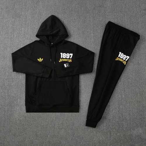2025 Juventus Black Hoodie Suit