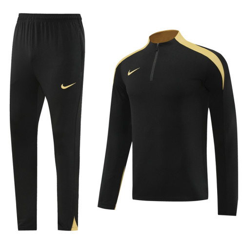 NB08 Black Golden MEN 1/4 Zipper TrackSuit