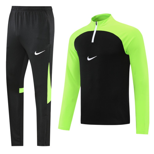 NB02 Black Green MEN 1/4 Zipper TrackSuit