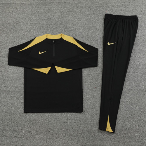 NB08 Black Golden MEN 1/4 Zipper TrackSuit