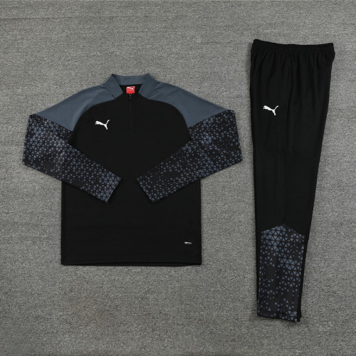 PB01 Black MEN 1/4 Zipper TrackSuit