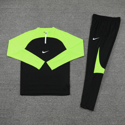 NB02 Black Green MEN 1/4 Zipper TrackSuit
