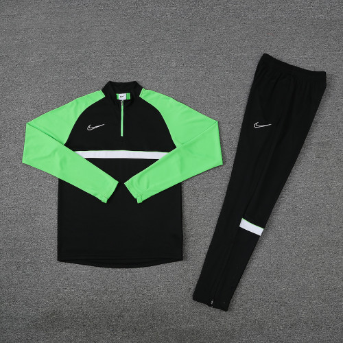 NB03 Black Green MEN 1/4 Zipper TrackSuit
