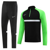 NB03 Black Green MEN 1/4 Zipper TrackSuit