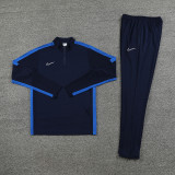 NB05 Navy Blue MEN 1/4 Zipper TrackSuit
