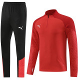 PB01 Red MEN 1/4 Zipper TrackSuit