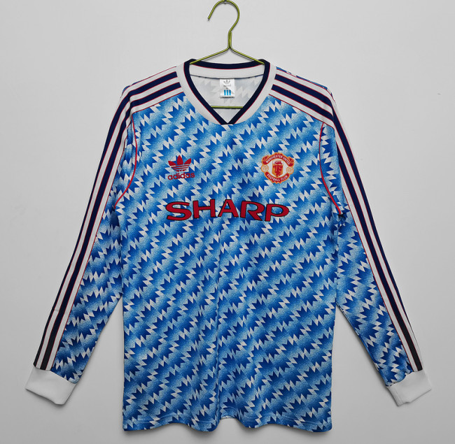 1990∕92 Manchester United Away Retro LongSleeve Jersey