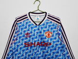 1990∕92 Manchester United Away Retro LongSleeve Jersey
