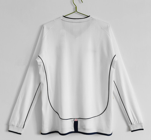 2002 England Home Retro LongSleeve Jersey