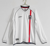 2002 England Home Retro LongSleeve Jersey