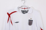 2006 England Home Retro LongSleeve Jersey