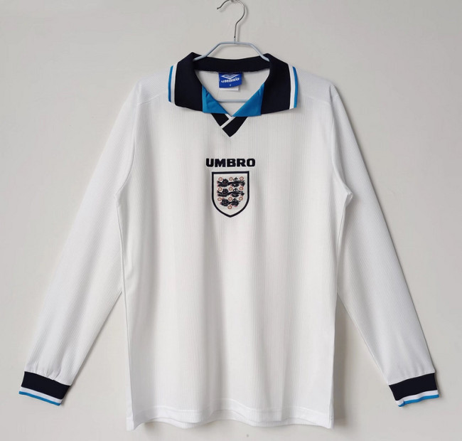 1996 England Home Retro LongSleeve Jersey
