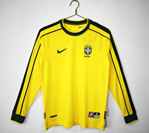 1998 Brazil Home Retro LongSleeve Jersey