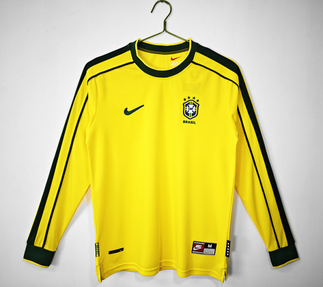 1998 Brazil Home Retro LongSleeve Jersey