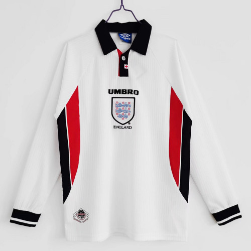 1998 England Home Retro LongSleeve Jersey
