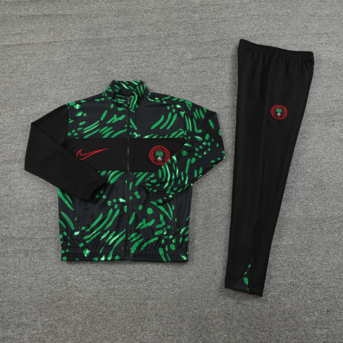 24 Nigeria 01 Black Green Jacket Suit