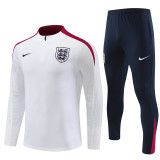 2425 England White 1/4 Zipper Player Training Suit