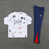 2425 Paris Saint-Germain White 1/4 Zipper Training Suit
