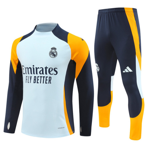 2425 Real Madrid Light Blue 1/4 Zipper Player Training Suit
