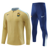 2425 France Golden 1/4 Zipper Player Training Suit