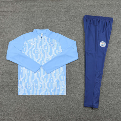 2425 Manchester City Light Blue 1/4 Zipper Training Suit