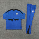 2425 Korea Royal Blue 1/4 Zipper Training Suit