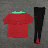 2425 Portugal Red 1/4 Zipper Player Training Suit