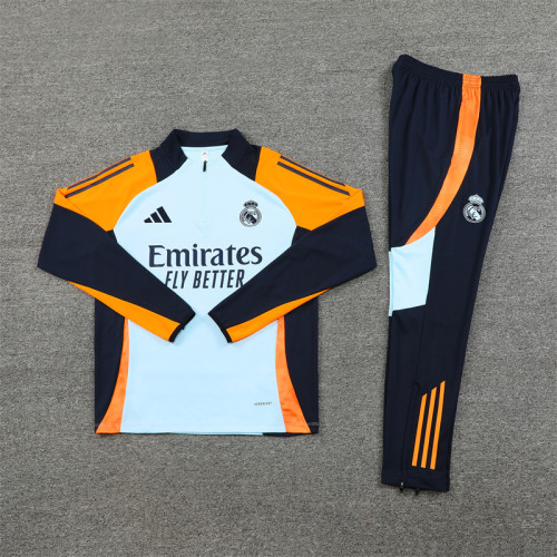 2425 Real Madrid Light Blue 1/4 Zipper Training Suit