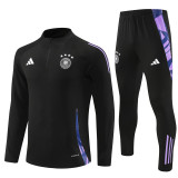2425 Germany Black 1/4 Zipper Training Suit