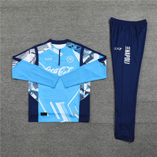 2425 Ssc Napoli Light Blue 1/4 Zipper Training Suit