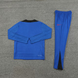 2425 Korea Royal Blue 1/4 Zipper Training Suit