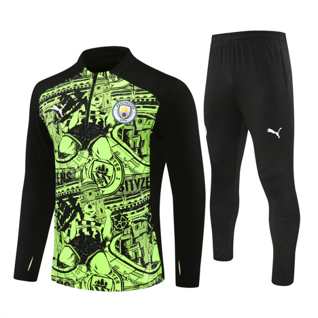 2425 Manchester City FlashGreen 1/4 Zipper Training Suit