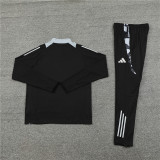 2425 Manchester United Black 1/4 Zipper Training Suit
